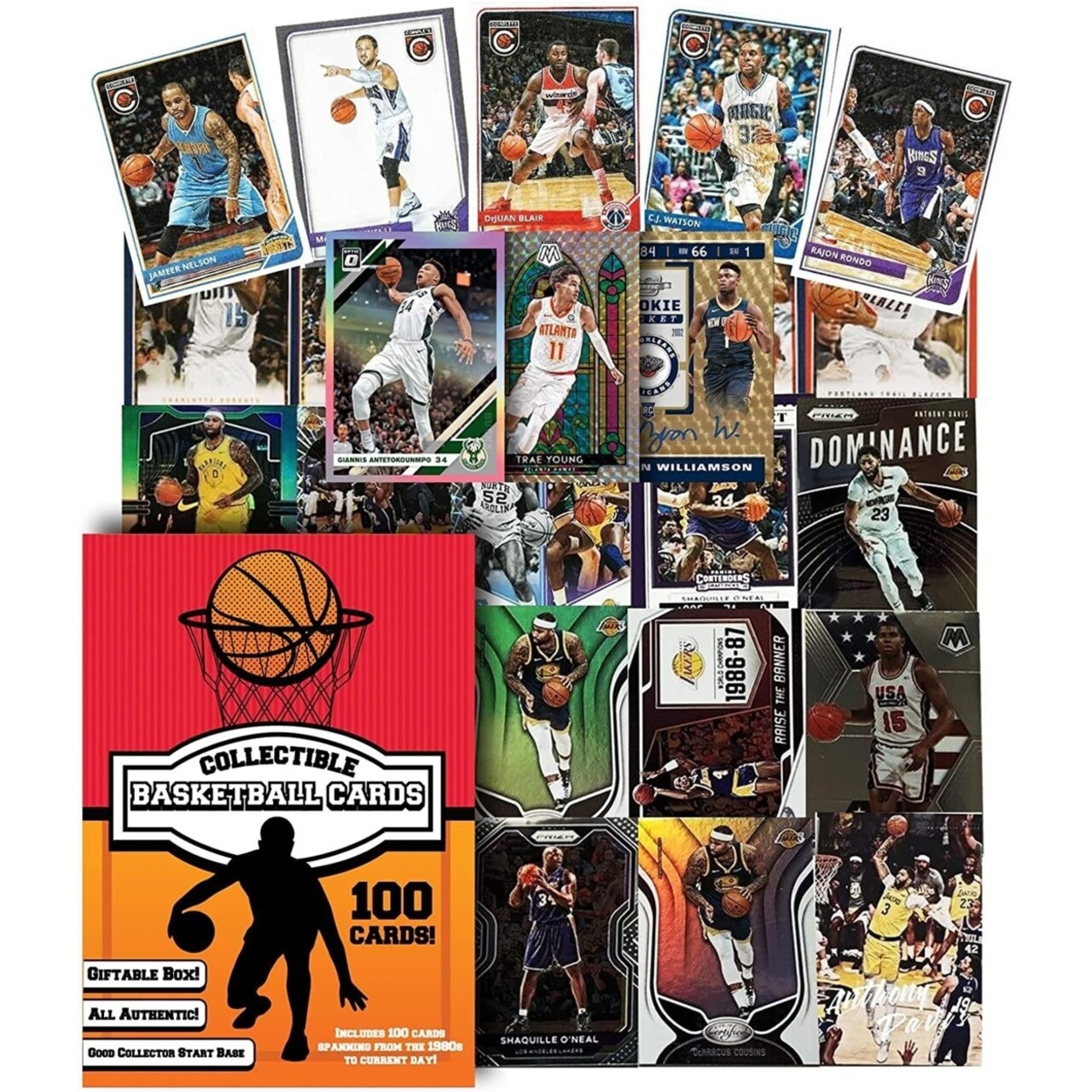 Basketball Trading Collector Cards 100Ct Assorted Players Box Set Mighty Mojo
